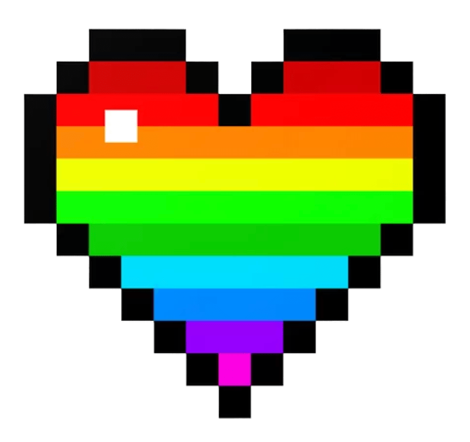 Pixel Rainbow Heart